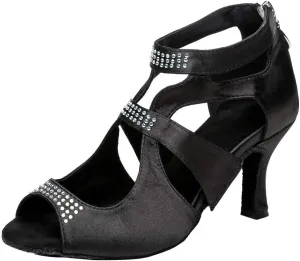 YKXLM Womens Latin Dance Shoes with Rhinestone for Ballroom Party Performance Shoes Peep-Toe Modle YCL362