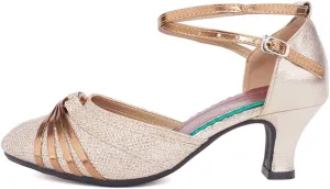 YKXLM Women's Standard Latin Dance Shoes Professional Ballroom Performance Character Wedding Shoes for Women,DYBJ