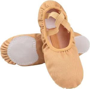 Yoga Socks,Ballet Shoes,Girls Canvas Dance Practice Shoes Kids Teenager Soft Sole Elastic Children Adult Ballet Slippers (Color : Blue, Shoe Size : 27) (Color : Camel, Size : 30 EU) Size30 EU